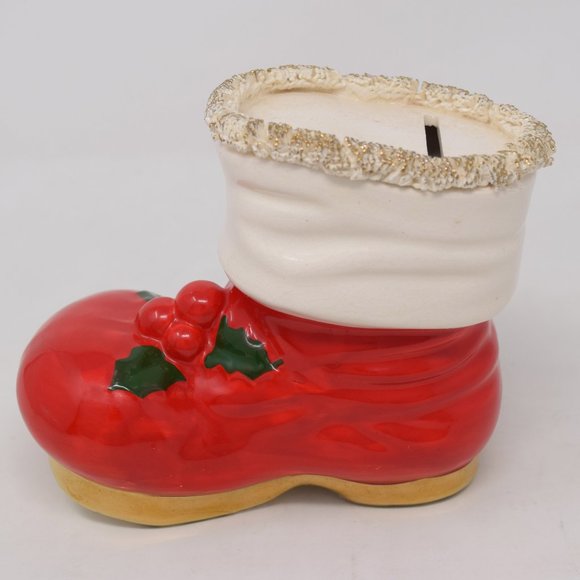 VTG Spaghetti Trim Wyatt Dunagan Williams Karoff Santa Christmas Boot Bank Japan - Picture 3 of 15